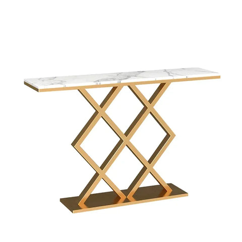 Geometric Criss Cross Pattern Contemporary Console Table