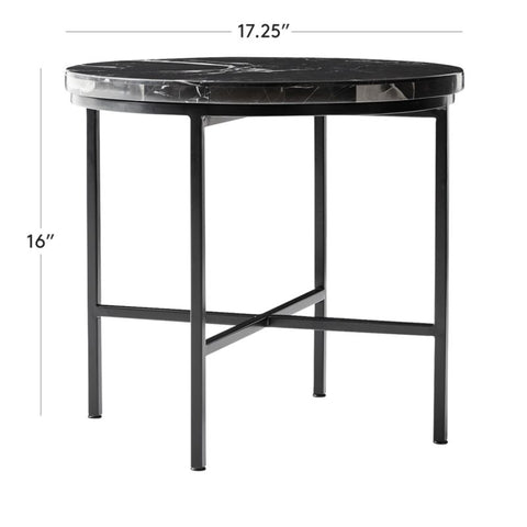 BLACK MARBLE SIDE TABLE