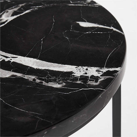 BLACK MARBLE SIDE TABLE