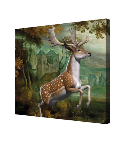 A Powerful Depiction of a Deer Amidst the Lush Embrace of the Forest