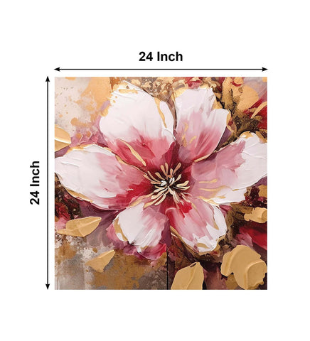 Textured Depiction of a Pink Flower Canvas Print Artwork