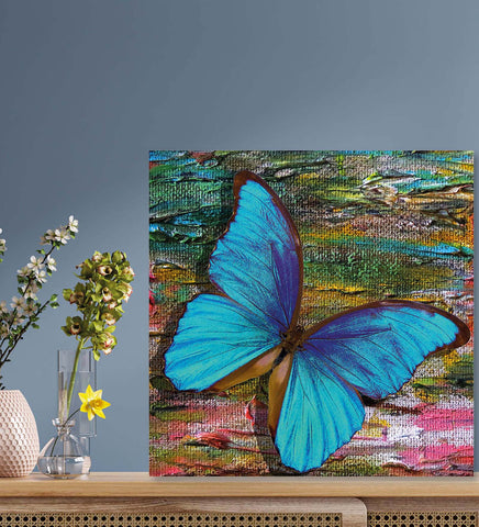 The Dazzling Display of a Blue Butterfly in a Rainbow of Hues