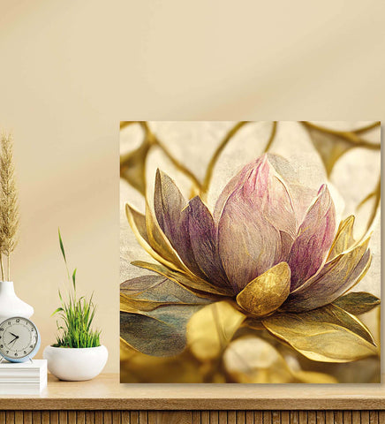 The Serene Beauty of a Lotus Flower: A Canvas Painting