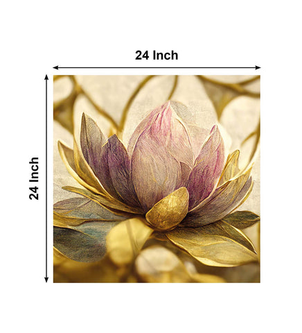 The Serene Beauty of a Lotus Flower: A Canvas Painting