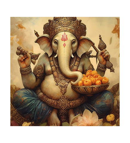 Explore a Captivating Canvas Painting of Ganesha