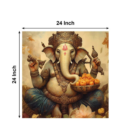 Explore a Captivating Canvas Painting of Ganesha