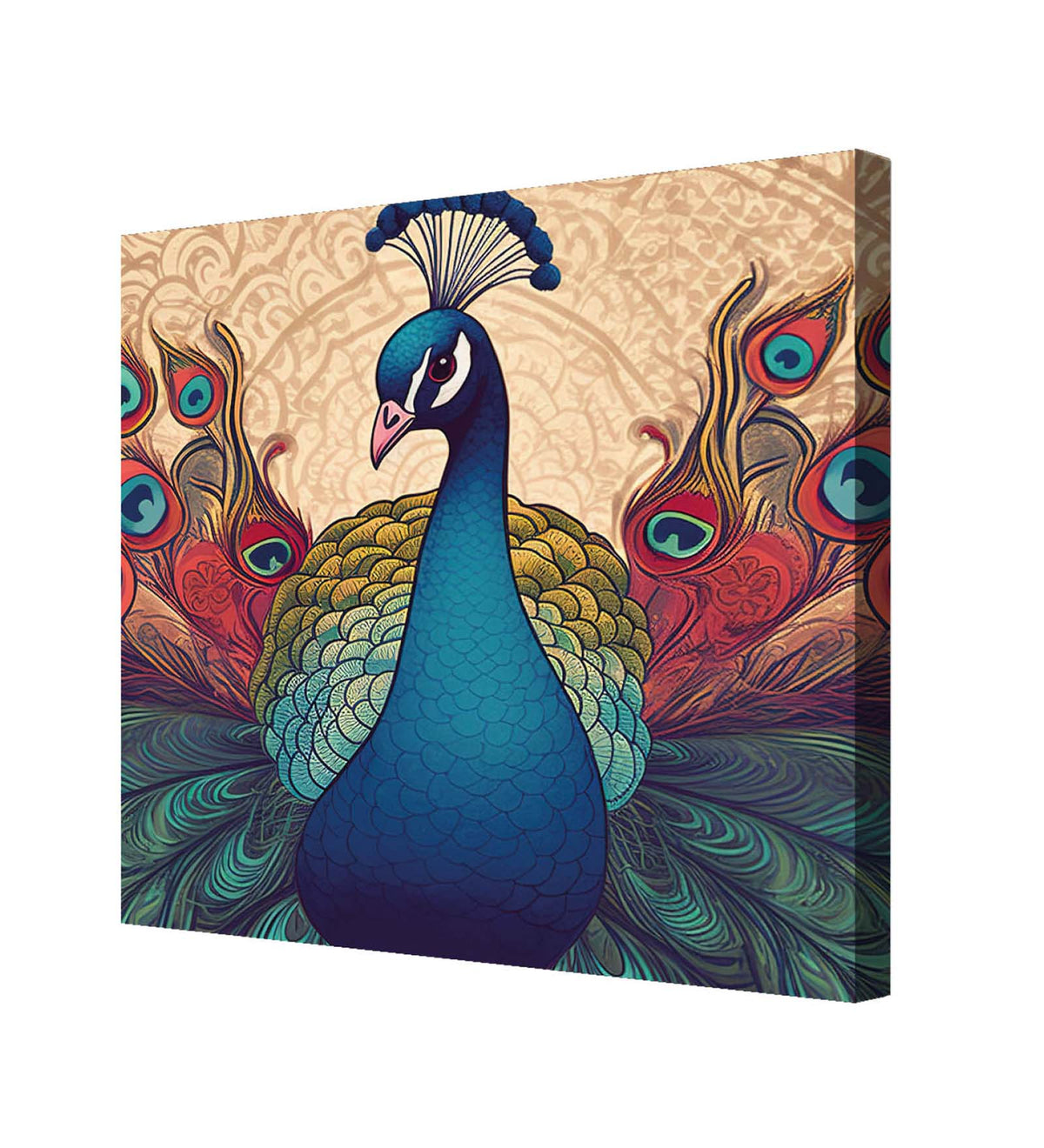 The Peacock Canvas Painting, a Symbol of Renewal and Growth