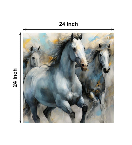 The Ethereal Beauty of Horses in Motion: A Captivating Canvas Artwork