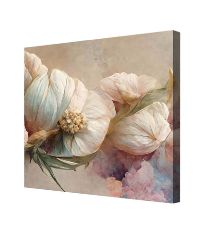 The Layered Beauty of White Flowers on a Textured Canvas