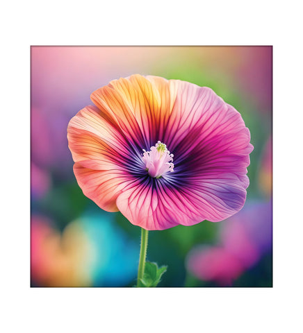 A Splash of Color on Canvas: A Detailed Painting of a Vibrant Flower