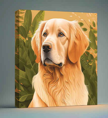 The Golden Retriever's Golden Hour: A Stunning Canvas Painting