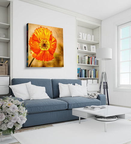 An Exotic Orange Flower Painting Brings the Sunshine Indoors