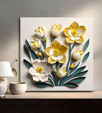 The Enduring Elegance of Yellow and White Flowers Artwork