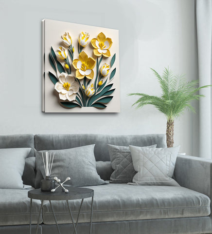 The Enduring Elegance of Yellow and White Flowers Artwork