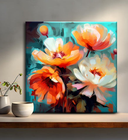 Blooming Beauty: Canvas Painting of Flowers to Brighten Your Day