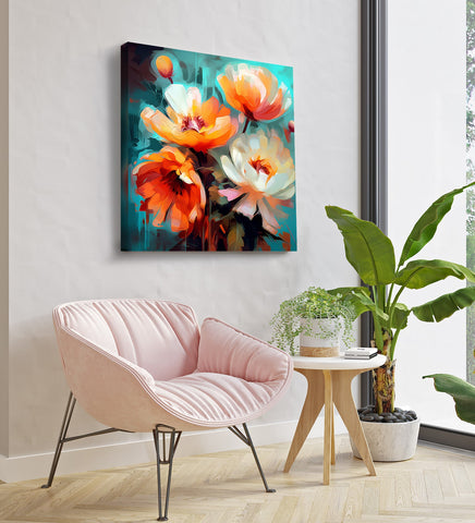 Blooming Beauty: Canvas Painting of Flowers to Brighten Your Day