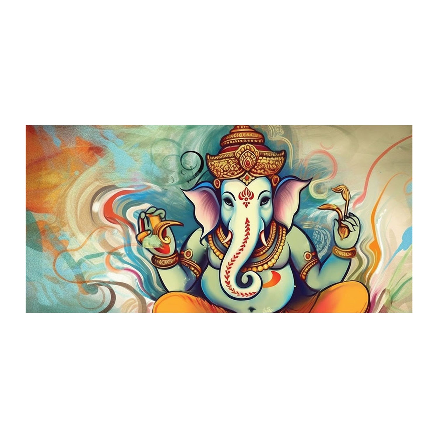 ganesha religious painting on canvas on anciq