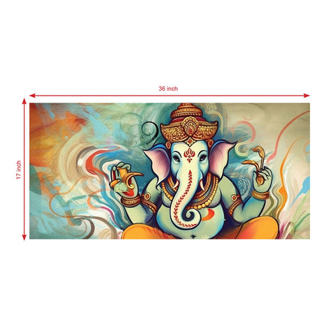 ganesha religious painting on canvas on anciq