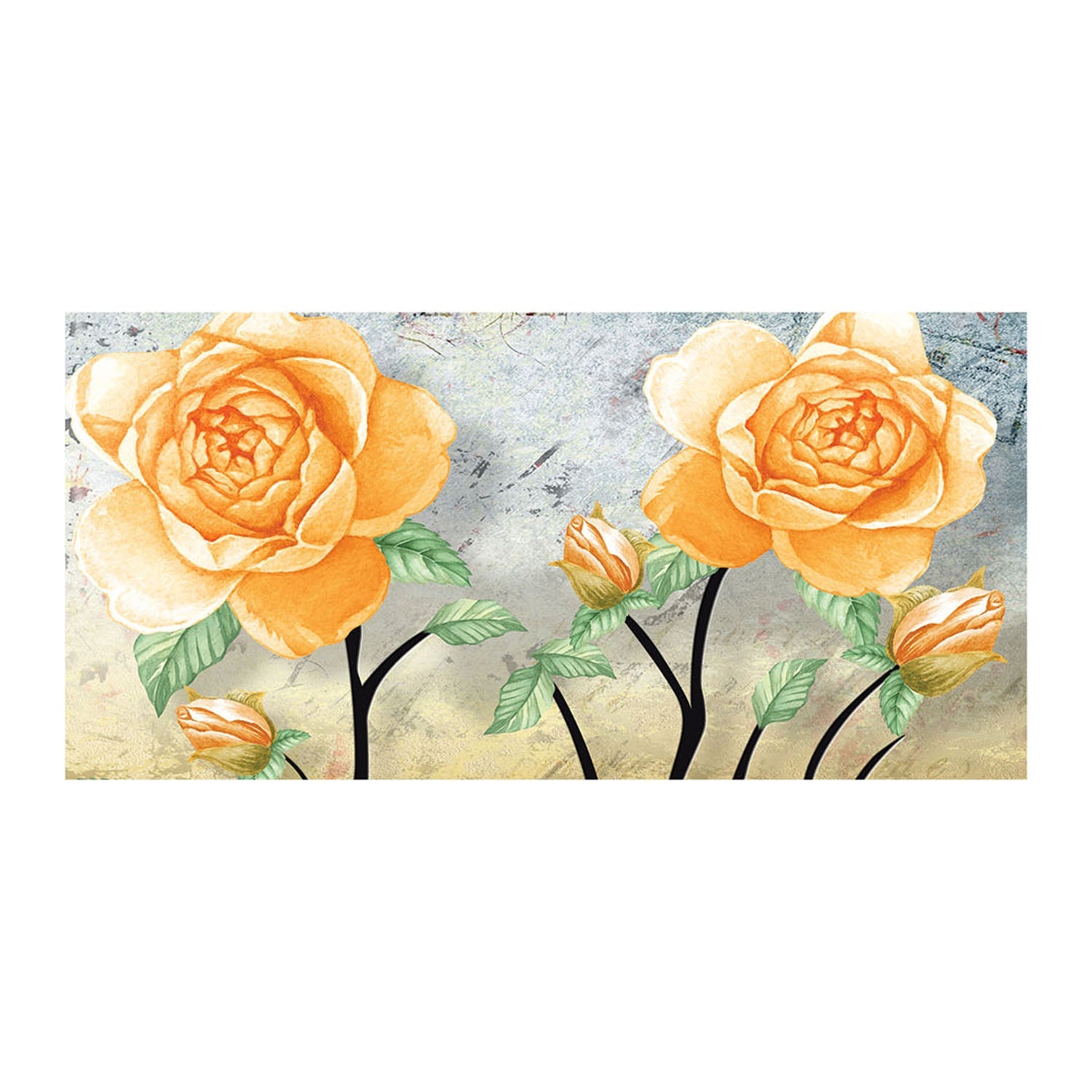 two yellow roses floral art print on anciq 