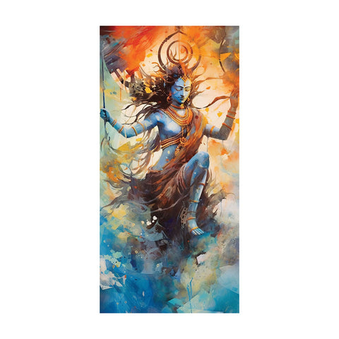 Dynamic Depiction of Lord Shiva in a Cosmic Dance