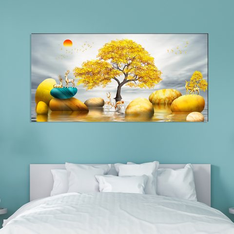 Beautiful GOLD  Tree Painting Canvas Wall Painting