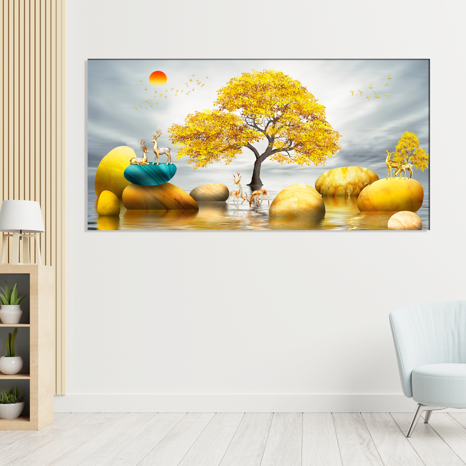 Beautiful GOLD  Tree Painting Canvas Wall Painting