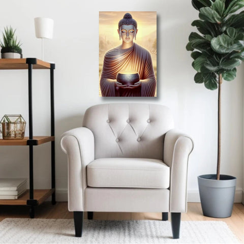 Buddha peaceful canvas wall painting