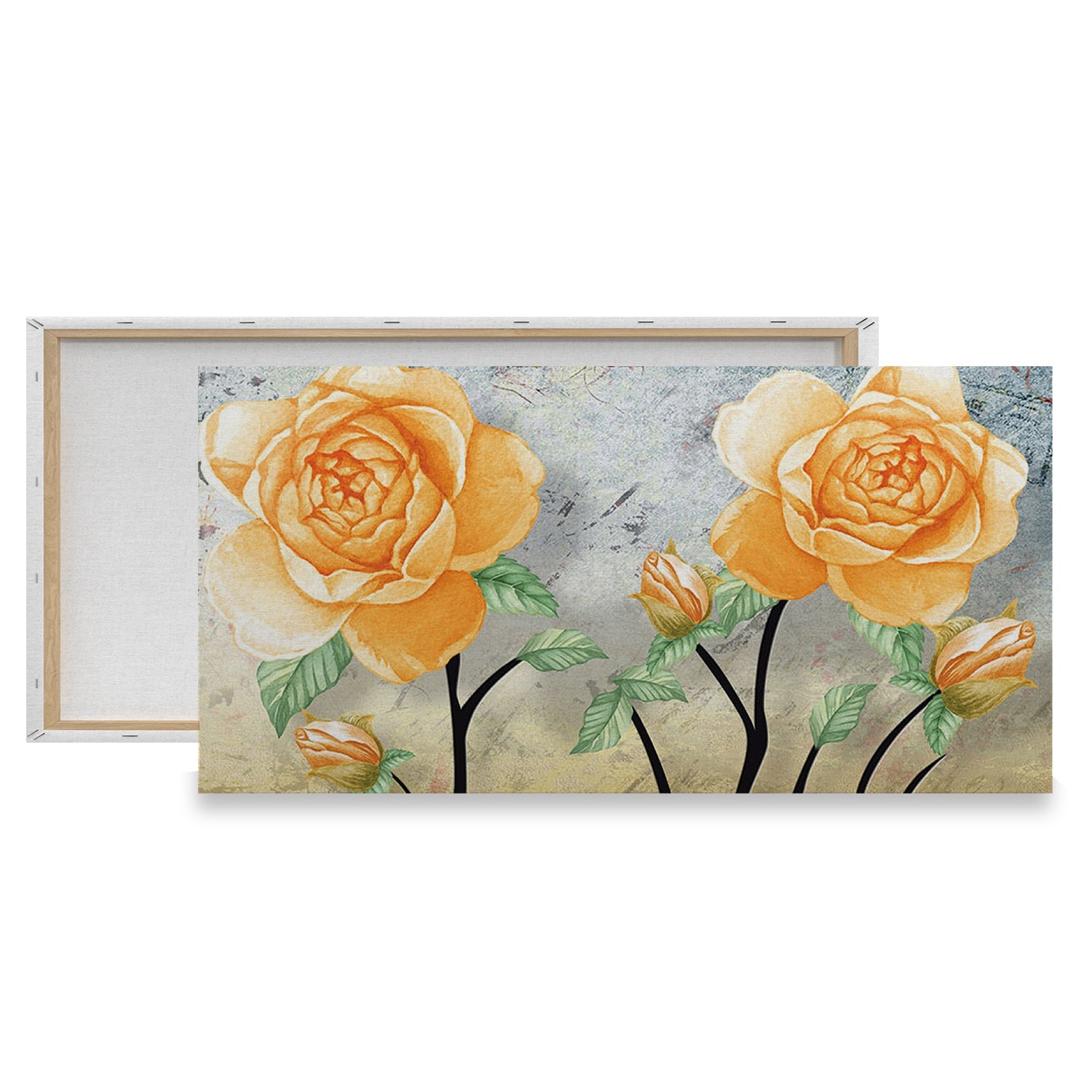 two yellow roses floral art print on anciq 