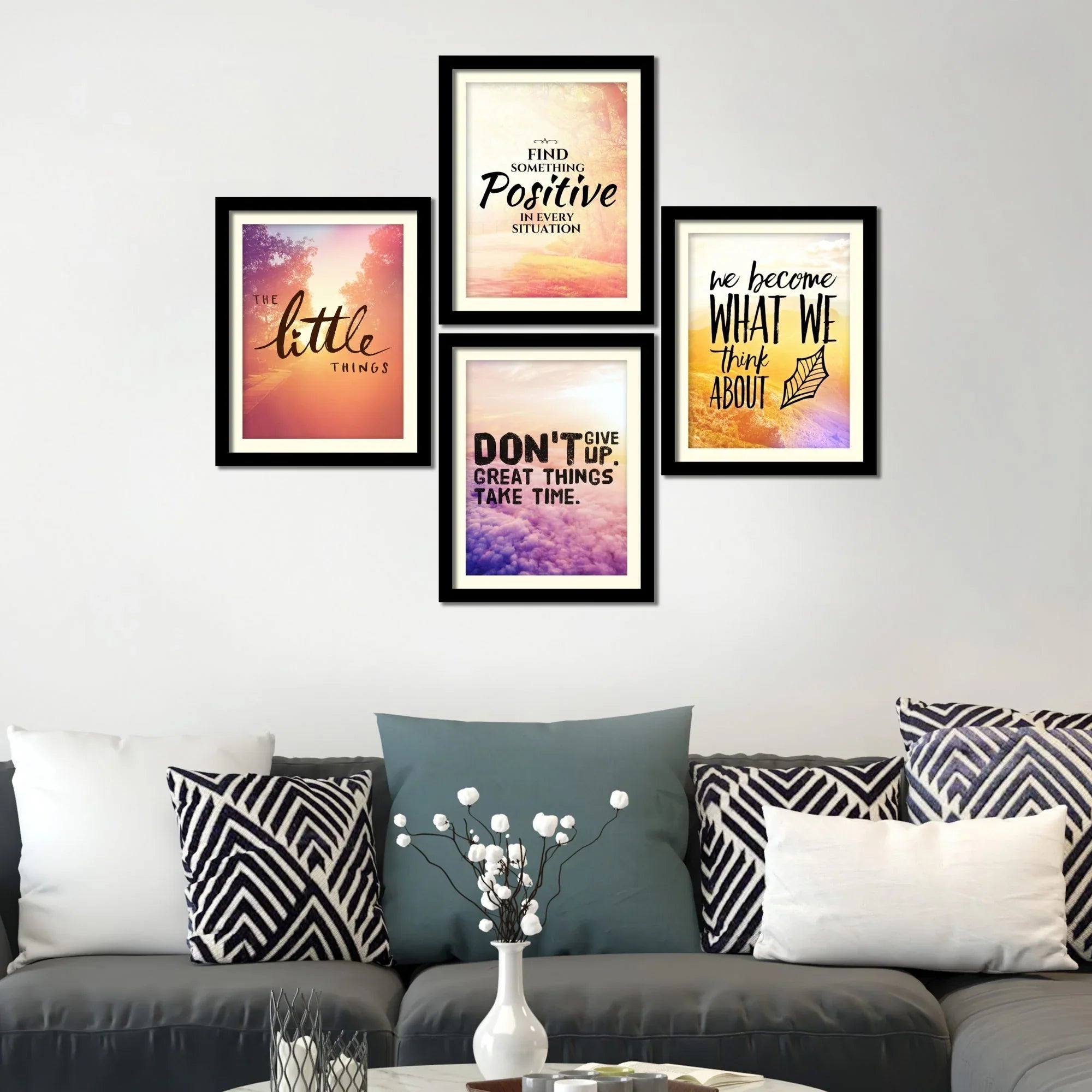 decorative wall frame of time quotes