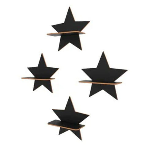 Star Sparkle Shaped Decorative Wooden Wall Mounted Shelf