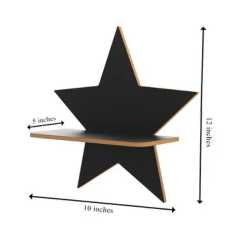 Star Sparkle Shaped Decorative Wooden Wall Mounted Shelf