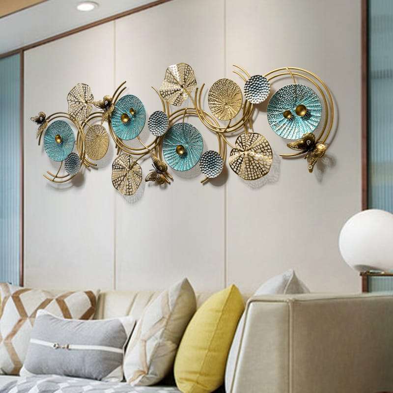 Golden Teal Metal Wall Art