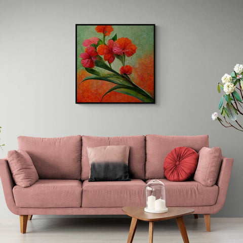 The Power of Simplicity: A Canvas Filled with the Beauty of Red Flowers