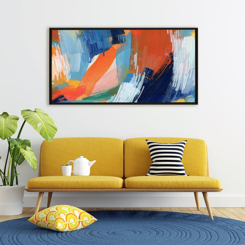 Abstract Modern Art Large Canvas Paintings. Framed Digital Reprints of Famous and Vibrant Artwork (MAWA07)