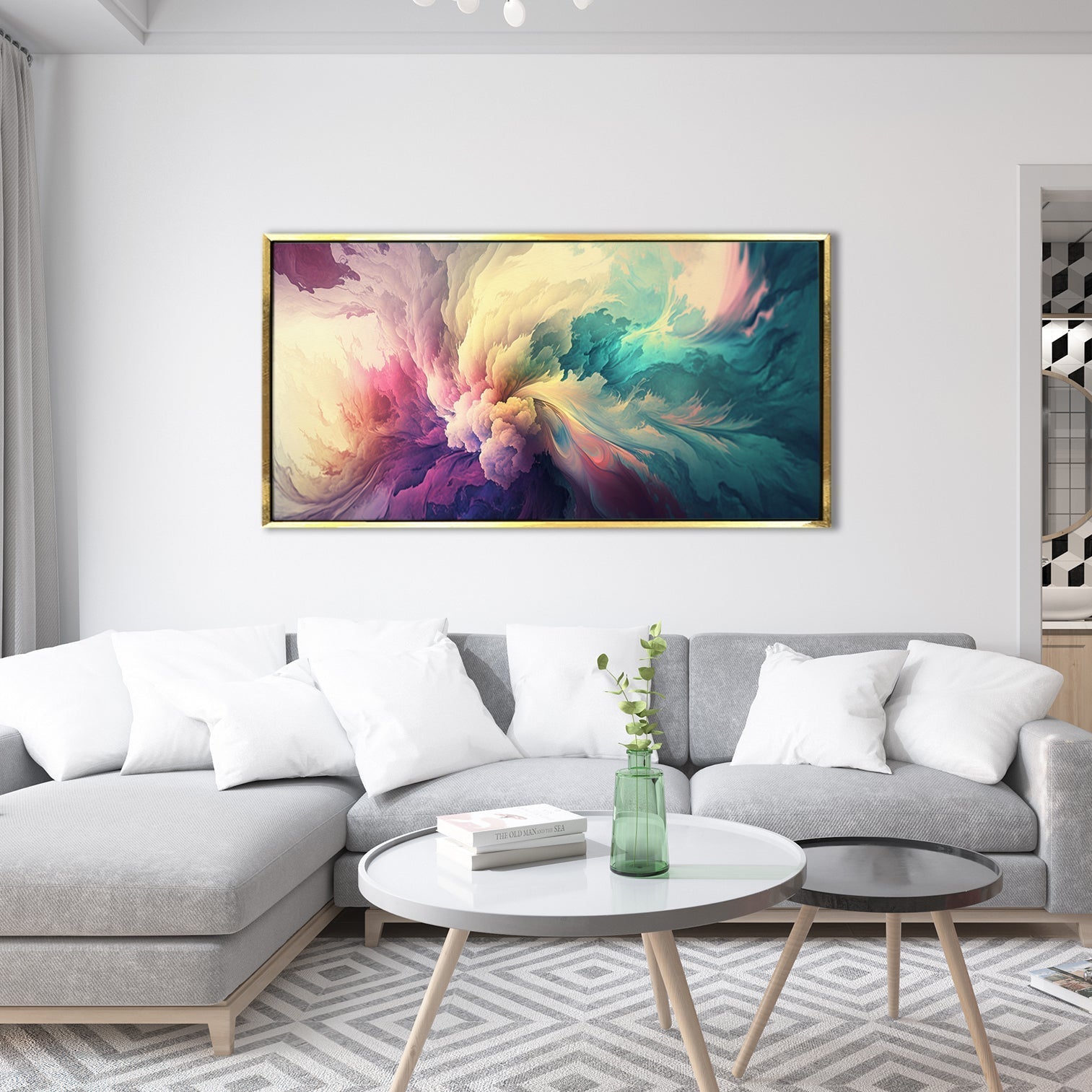 Abstract Modern Art Large Canvas Paintings. Framed Digital Reprints of Famous and Vibrant Artwork (MAWA10)