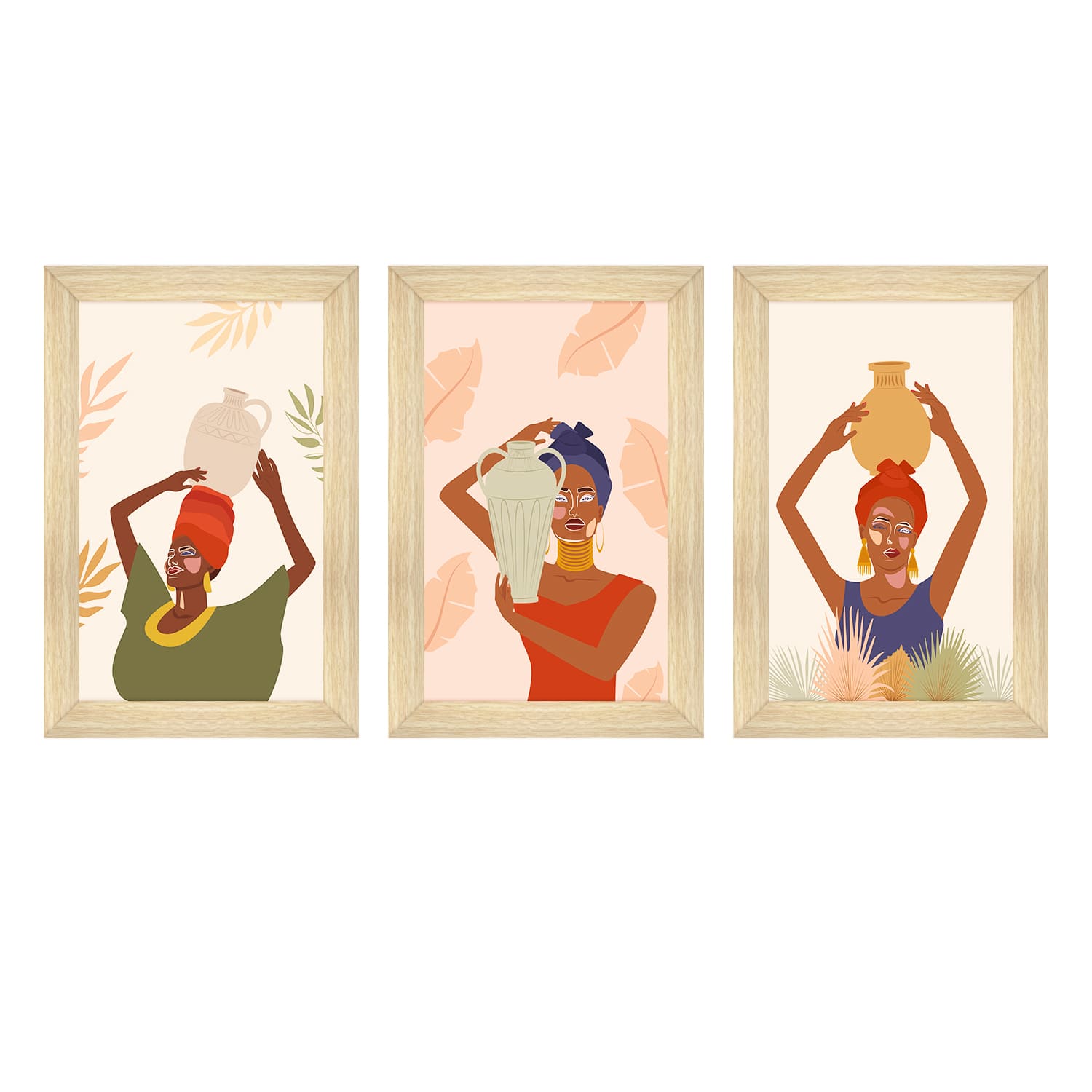 Africa Women silhouettes Wall Art Canvas Painting Framed For Living Room Wall Decoration