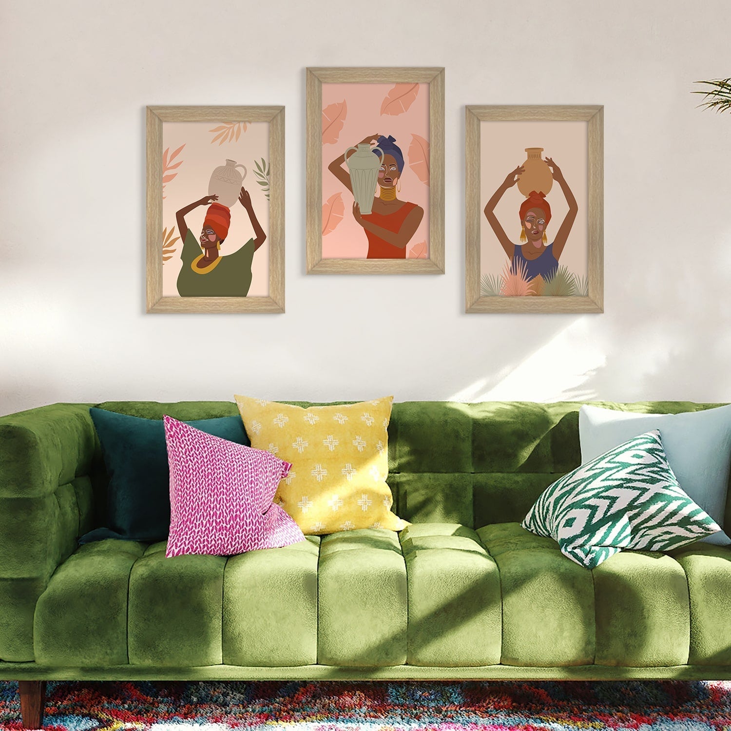 Africa Women silhouettes Wall Art Canvas Painting Framed For Living Room Wall Decoration