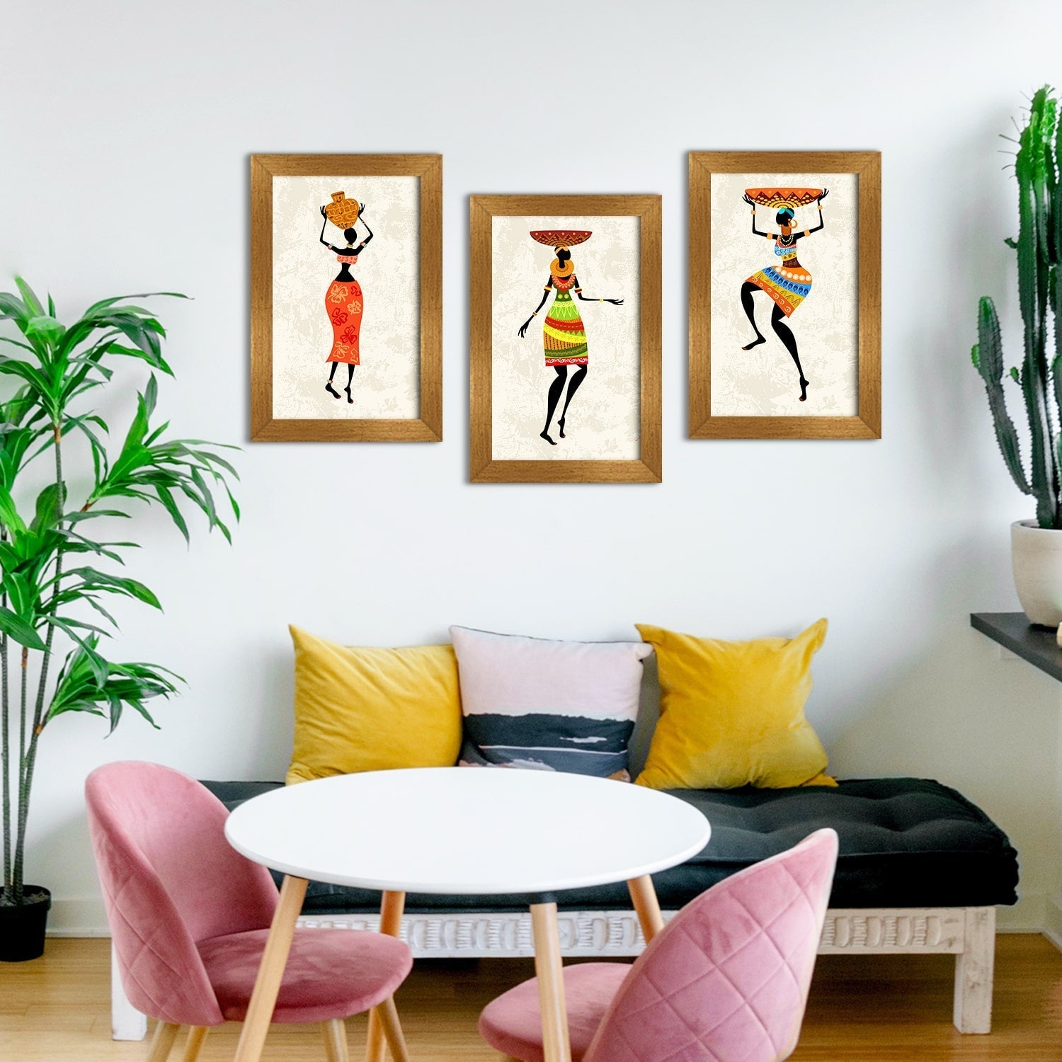 African Canvas Painting Framed For Living Room and Hotels Wall Decoration