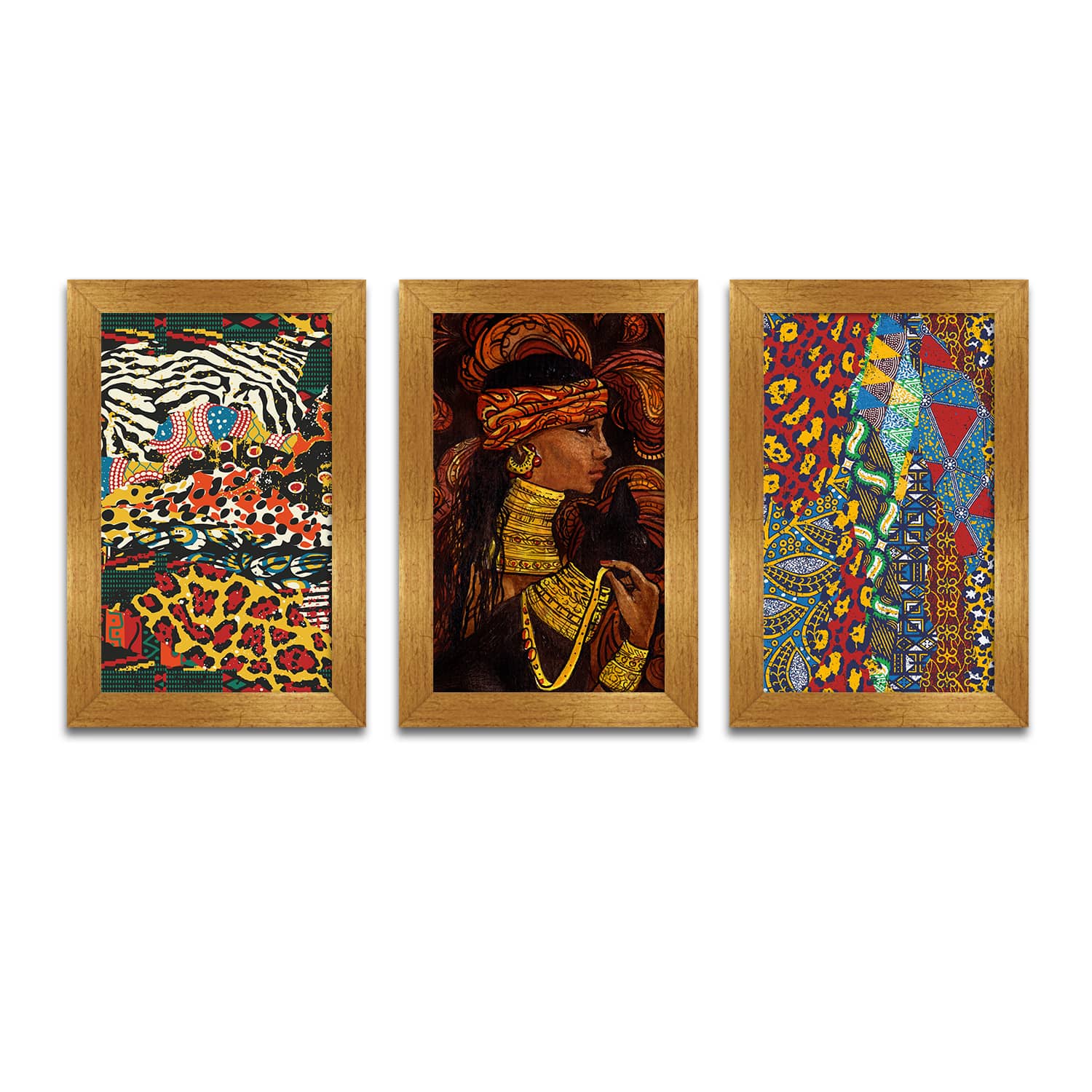 African Canvas Painting Framed For Living Room Wall Decoration