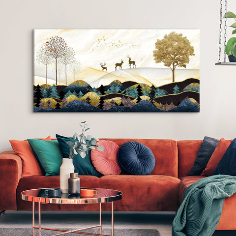 Amazing Wildlife Wall Art. Large Canvas Paintings. Framed Digital Reprints of Jungle, Wildlife, Animals and Birds 24 Inch x 48 Inch (WBWA17)