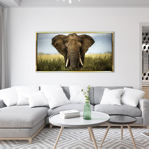 Amazing Wildlife Wall Art. Large Canvas Paintings. Framed Digital Reprints of Jungle, Wildlife, Animals and Birds 24 Inch x 48 Inch (WBWA24)