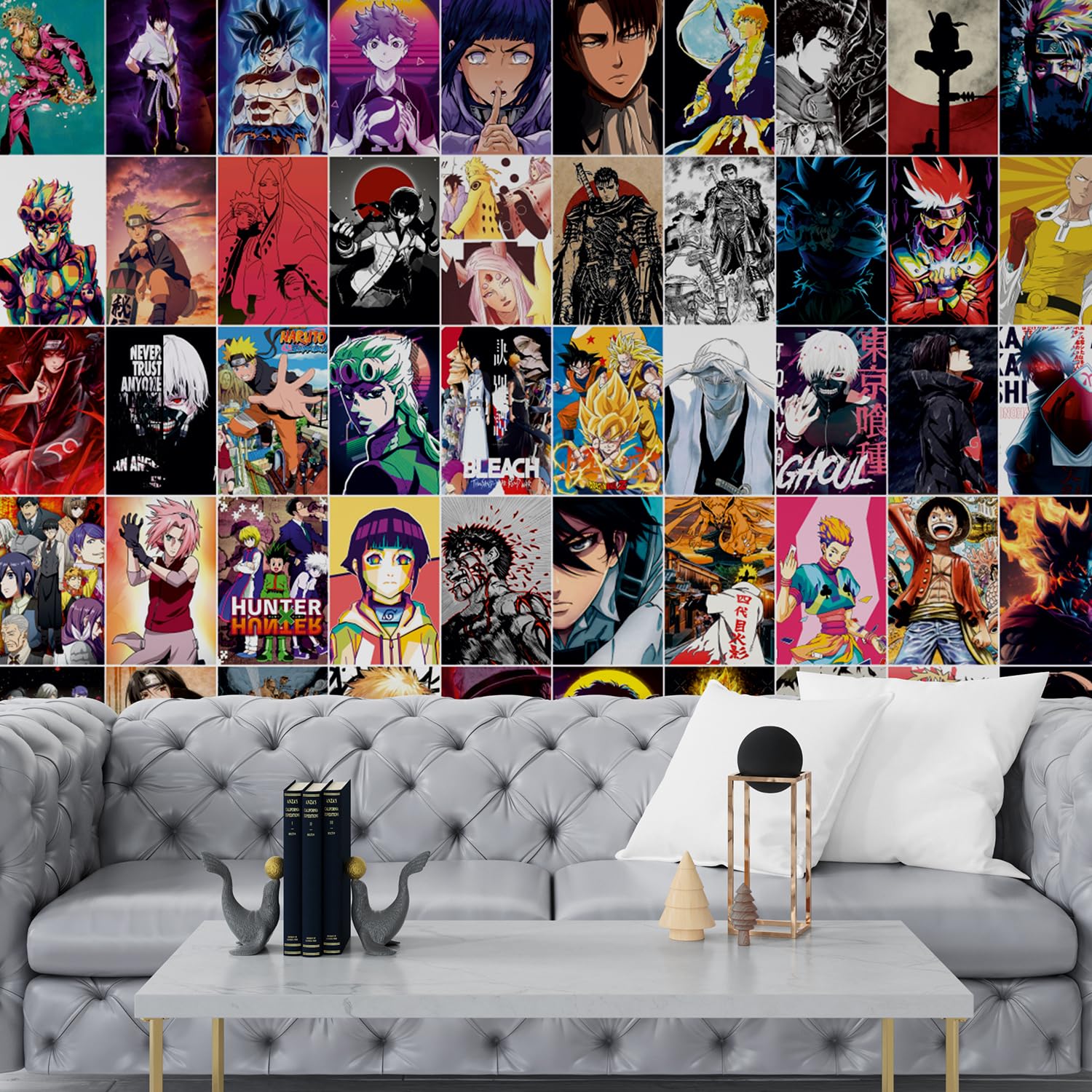 Anime Posters Set of 120 Small Wall Poster Set Wall Collage for Home Decoration Office Decor Size 6 in x 4 inch (ANIME)