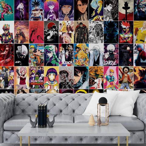 Anime Posters Set of 120 Small Wall Poster Set Wall Collage for Home Decoration Office Decor Size 6 in x 4 inch (ANIME)