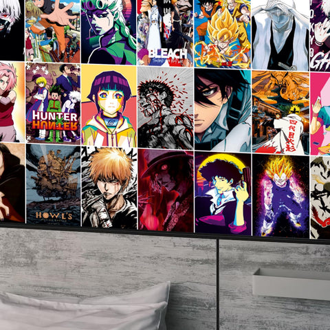 Anime Posters Set of 120 Small Wall Poster Set Wall Collage for Home Decoration Office Decor Size 6 in x 4 inch (ANIME)