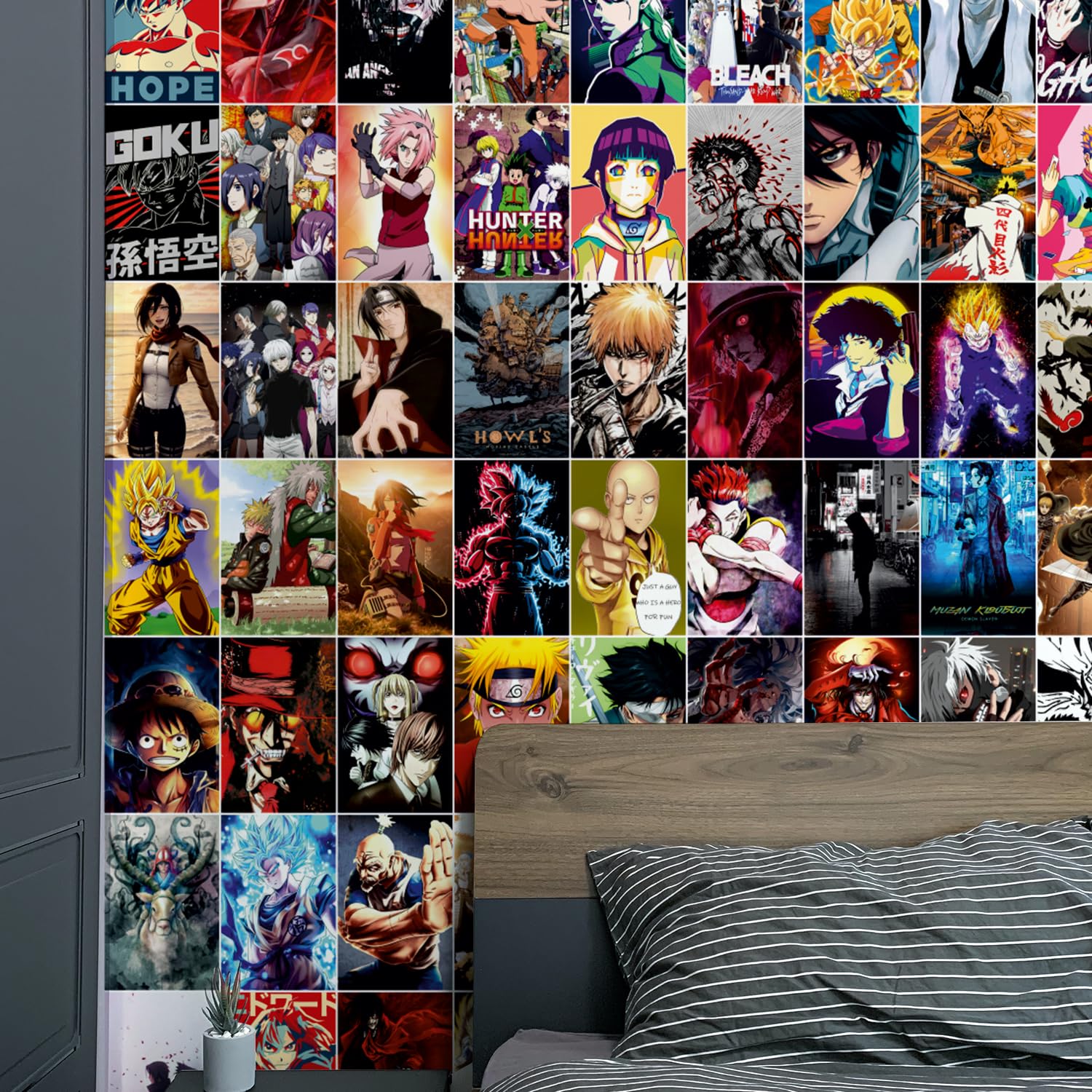 Anime Posters Set of 120 Small Wall Poster Set Wall Collage for Home Decoration Office Decor Size 6 in x 4 inch (ANIME)