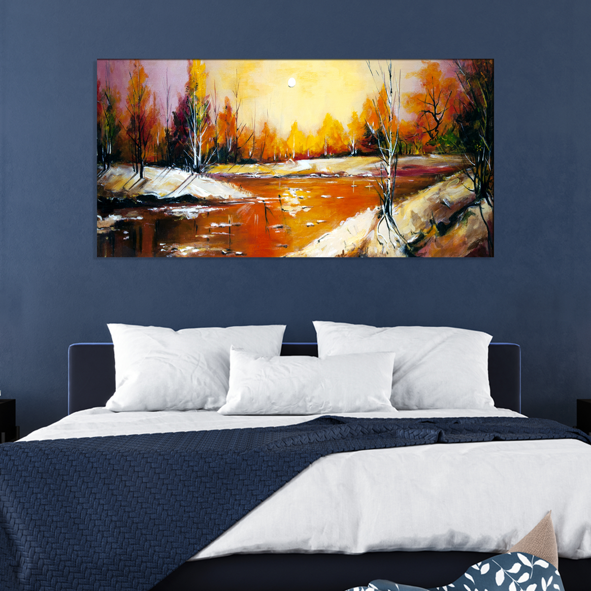 Abstract River Canvas Wall Painting