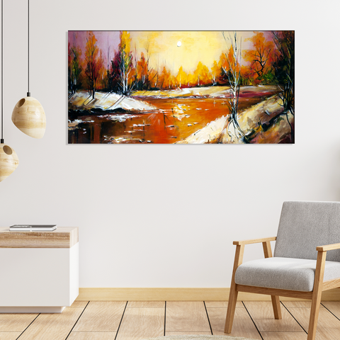 Abstract River Canvas Wall Painting