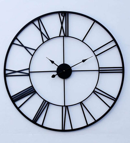 Black Metal 30 Inch Wall Clock