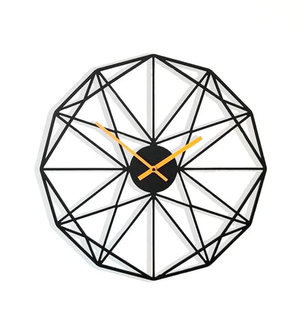 Black Metal Analog Wall Clock 24 inches