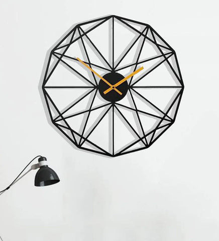 Black Metal Analog Wall Clock 24 inches